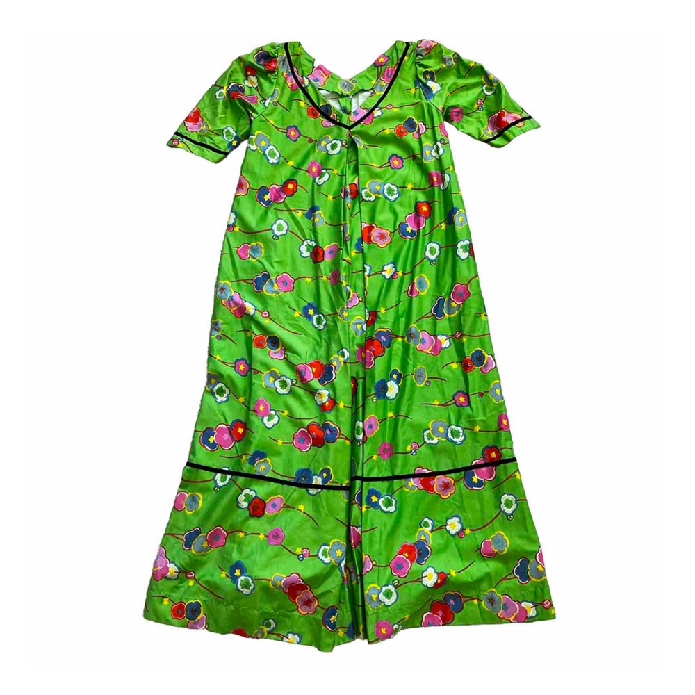 PIKAKE FASHIONS VINTAGE HAWAIIAN MAXI DRESS SIZE LARGE ARTSY ART TO WEAR - Picture 2 of 12